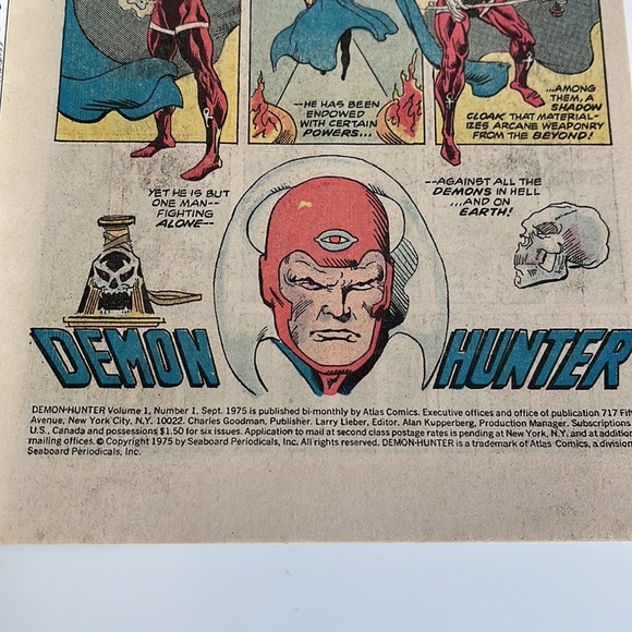 DEMON HUNTER #1 Rich Buckler 1975 Atlas Comics EUC Fantastic Origin Issue - Picture 4 of 6
